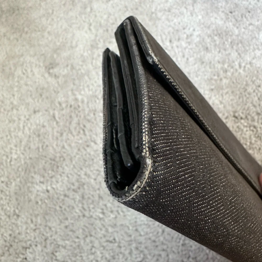 Bvlgari Bulgari logo authentic vintage long logomania in gray denim wallet - Picture 11 of 15